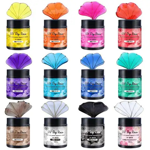 꽃 투명 접착제에 대 한 100ml UV DIP 수 지 접착제 고광택 자외선 경화 크리스탈 만들기 액체 보석 만들기