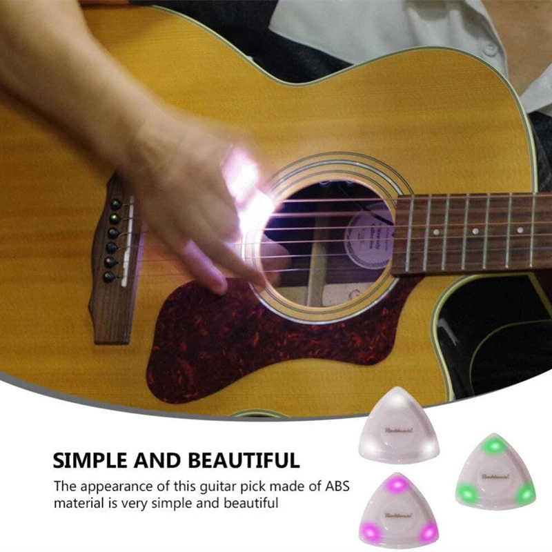 3/2/1PC Guitar Picks Medium Picks Plastic With High-sensitivity LED Light Plectrum Bass Electric Guitar Accessories Guitarists