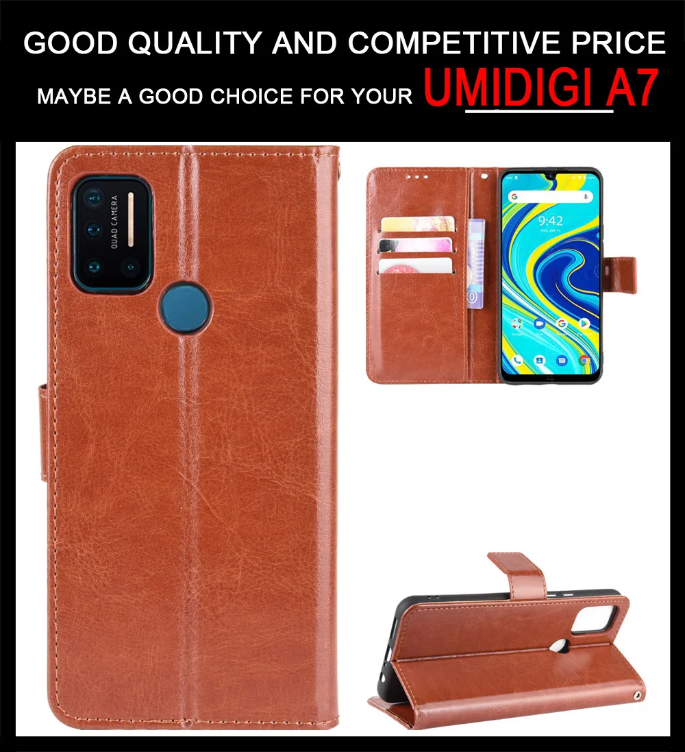 Fashion Wallet PU Leather Case Cover For UMIDIGI A7 Pro Flip Protective Phone Back Shell Card Holders Umidigi A7 A7S/A9 A9 Pro