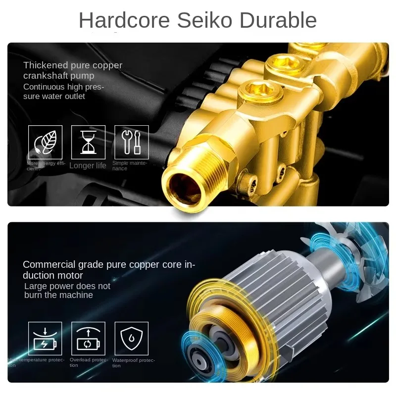 220V High-Pressure Industrial Water Pump Cleaning Machine New German Commercial Car Washer Used Electric Motor Metal Material