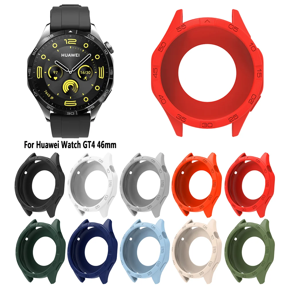 Silikon gehäuse Stoßstange für Huawei Uhr GT4 46mm Schutz rahmen Schutzhülle für Huawei Uhr GT4 46mm Smartwatch Zubehör