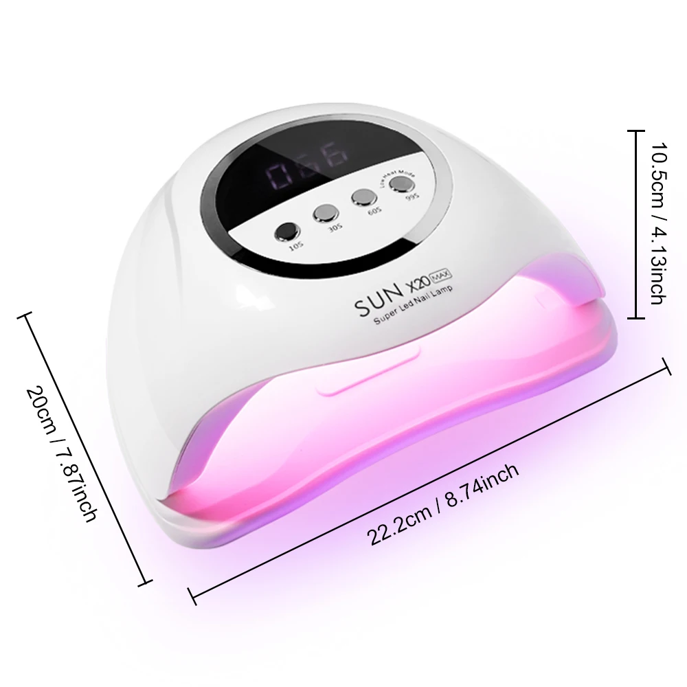 X20 Nagellicht 4-Gang-Timing Nageltrockner LED UV-Licht Phototherapie Lampe Gel Nagellampe Gel Nagellack Aushärtung Trockner Maniküre auch