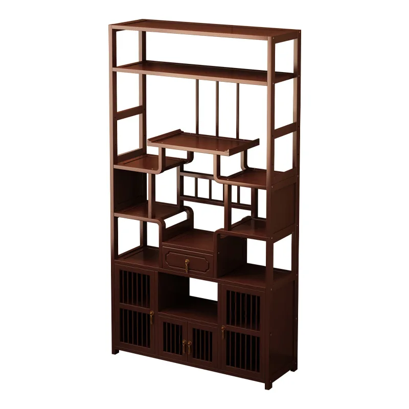 room tea cabinet shelf multi-layer storage tea tea set non-solid wood new Chinese style