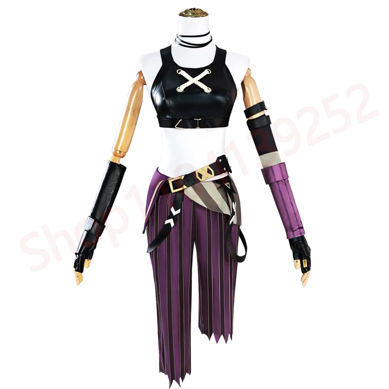 Anime Arcane Jinx Cosplay Costumes Purple Cape Hood Hat Blue Wig League Of Legends Sexy Women Disguise Carnival Fancy Dress Up