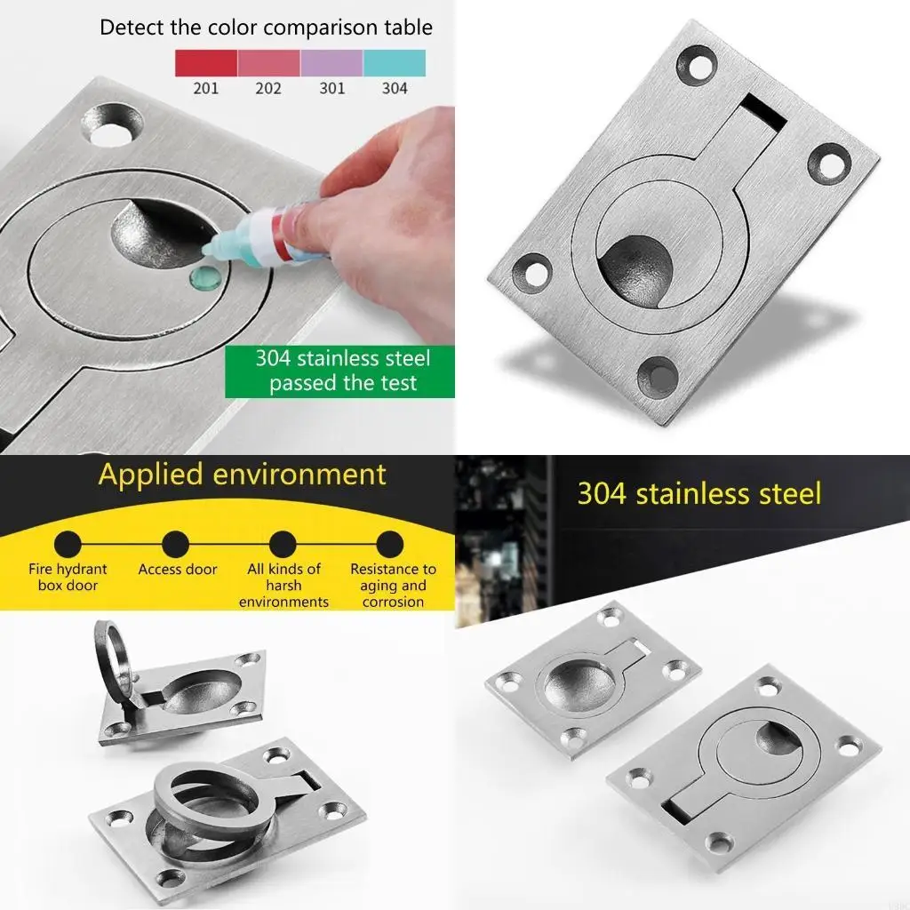 Marine Boat Deck for Hatch Stainless SteelPull Ring for Interior Door Cabinet New