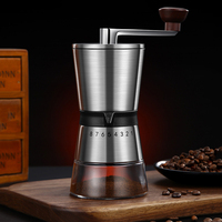 Home portable manual coffee grinder manual coffee grinder with ceramic burrs 6/8 adjustable setting manual crank tool