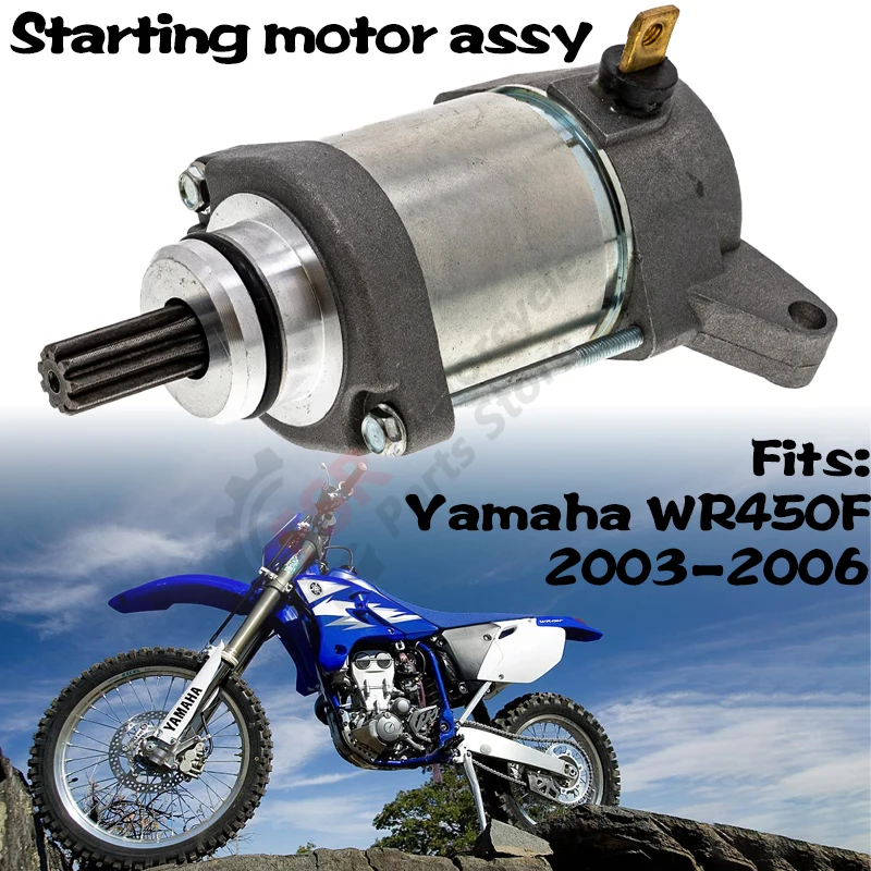 

Starting motor assy,Fits Yamaha WR450F 2003-2006,P/N:5TJ-81890-20-00 5TJ-81890-10-00 5TJ-81890-00-00,Off-road motorcycle parts