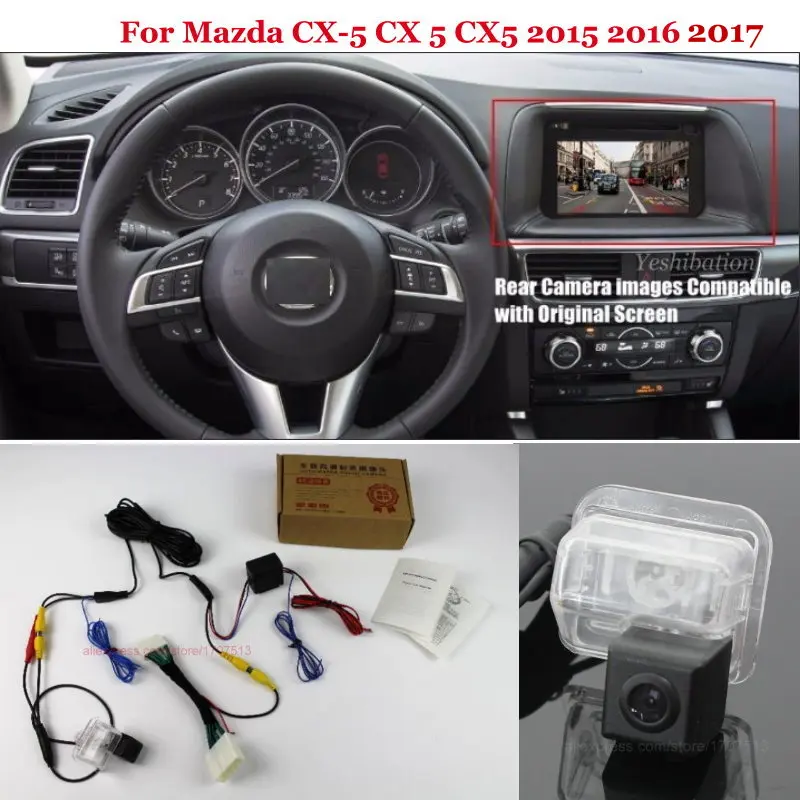 Yeshibation Car Rear View Camera For Mazda Cx-5 CX5 KE 2015 2016 2017 - Back Up Reverse Camera RCA & Original Screen Compatible