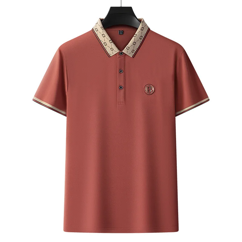 New Summer Breathable Jacket Luxury Men's Cotton Embroidered Business Short Sleeve POLO Shirt Solid Color Lapel Men Casual 2024