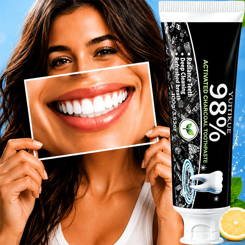 Activated Charcoal Toothpaste Deep Cleansing Teeth Care Paste Fresh Breath Surface Stain Removal Daily Oral‑Hygiene Product