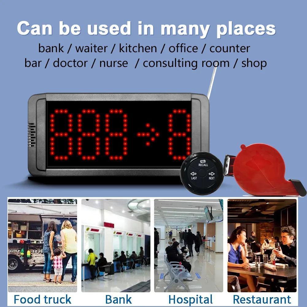 Number Wait System Queue Ticket Dispenser Number Call System with Take a Number Machine Two Display and Two Buttons