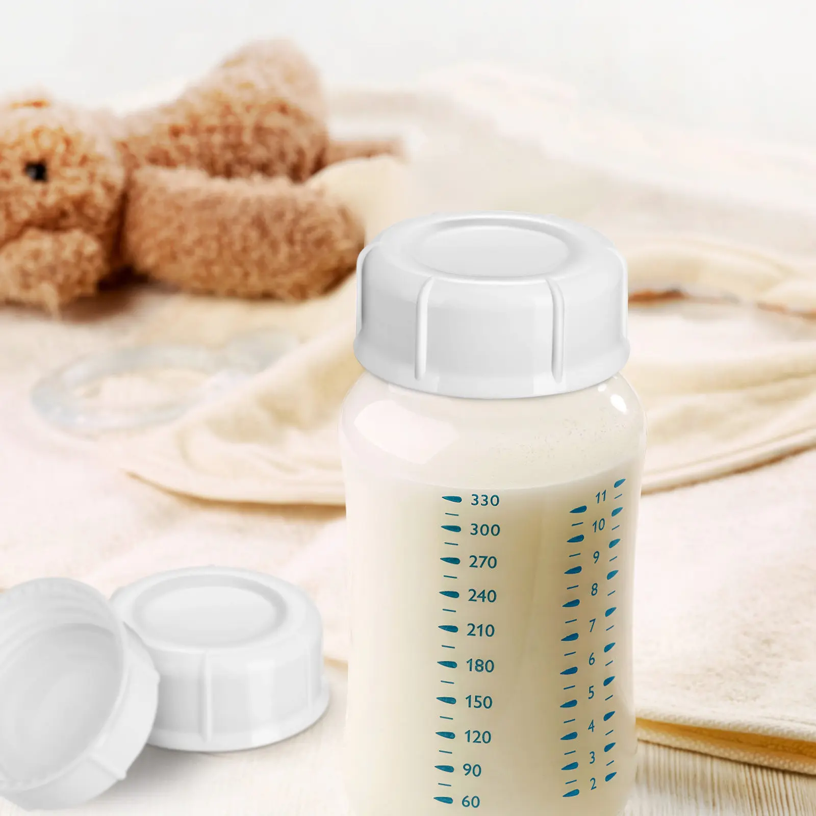 

6Pcs Milk Bottle Caps Leakproof Universal Plastic Feeding Bottle Replacement Tops Suitable for Baby Bottles Accessories