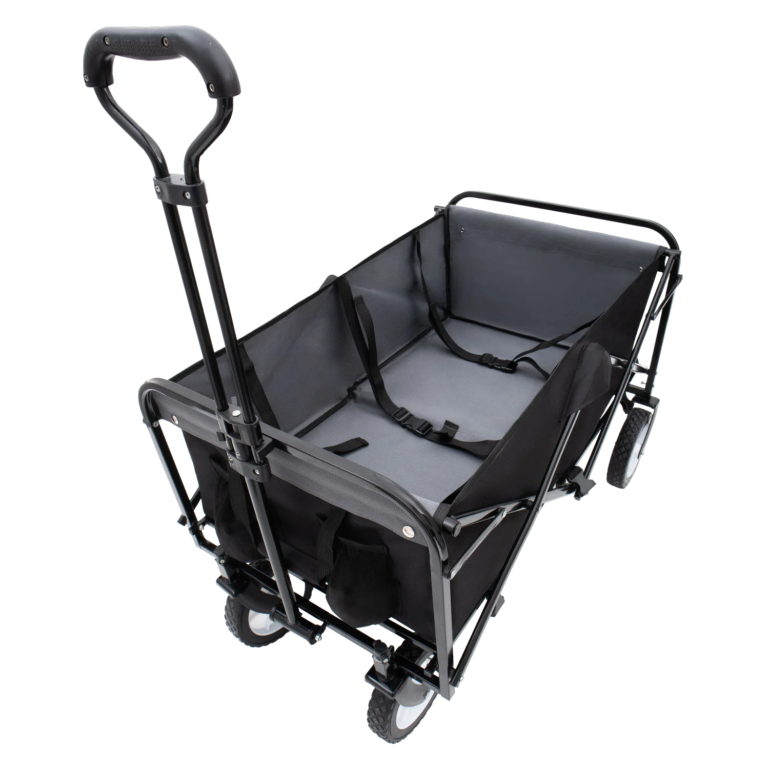 

Collapsible Beach Utility Wagon with Strapping System, All-Terrain Wheels - Black (Supports 225lbs)