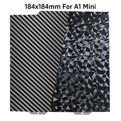 Flexible Spring Steel Sheet Double Sided Textured PEO PET Plate 184x184mm for 3D Printer Building Platform Bambu Lab A1 Mini