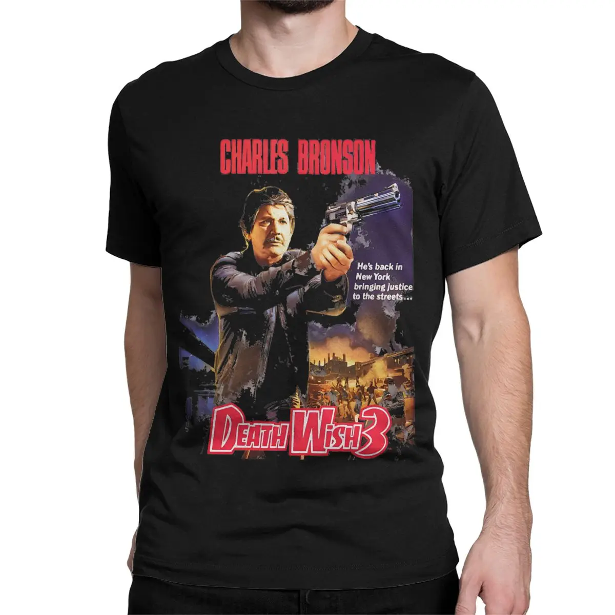 Death Wish 3 Charles Bronson T-Shirts Men Women Novelty Cotton Tee Shirt Round Neck Short Sleeve T Shirts Plus Size Tops