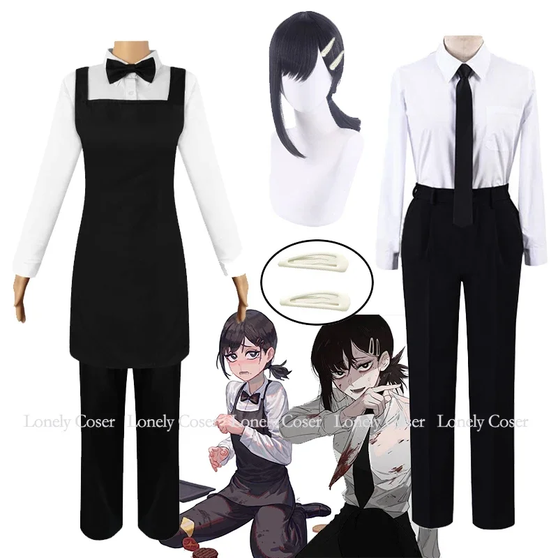 Kobeni Higashiyama Cosplay Costume Anime Chainsaw Man Part 2 Makima Devil Hunters Wig Black Suit Uniform Outfit Men Women