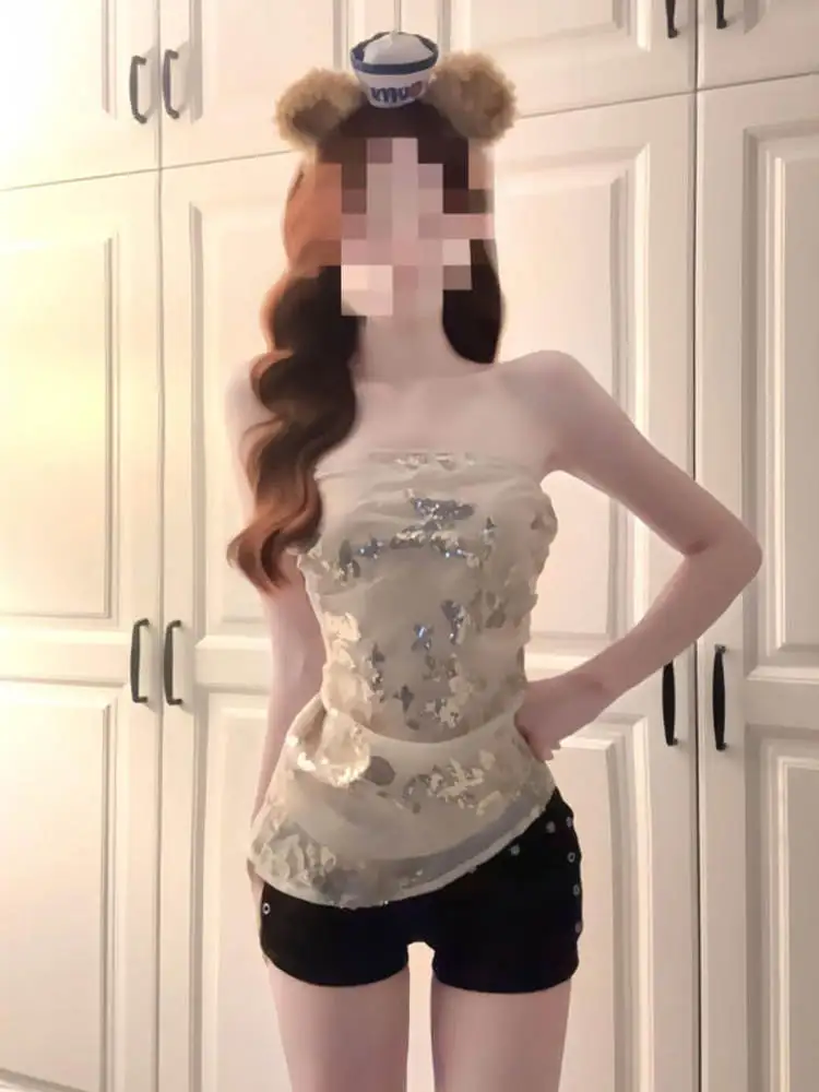 

Retro Unique Sexy Floral Print Crop Top Pure Desire Style Slim Fit Vest Summer 2026 Women's Fashion Casual Inner Wear