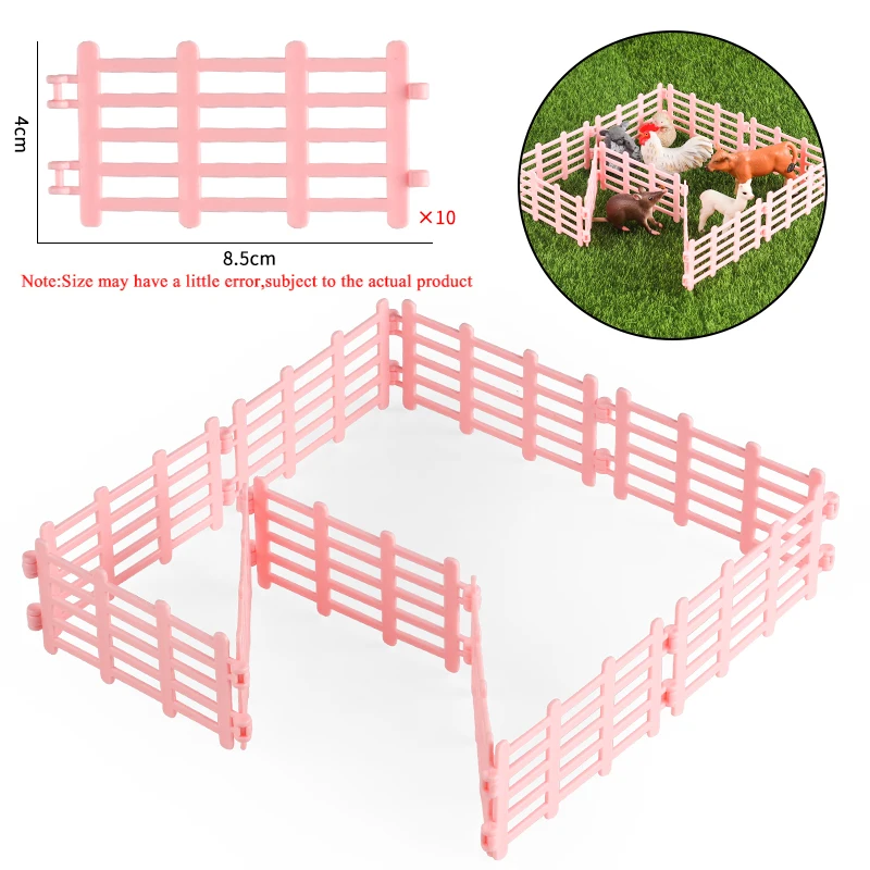 Oenux Simulation Bauernhof Zaun Szene Spielzeug Bäume Haus Bauer Einhorn Tiere Modell Miniatur Handwerk Hause Dekoration Nette Kinder Geschenk – Detail 14