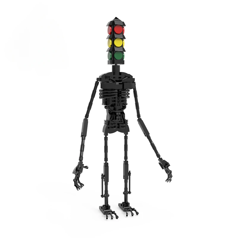 MOC Creative Traffic Light Siren Monster Model SCP Terrorist Creatures Building Blocks Kit DIY Toys for Children Birthday Gift