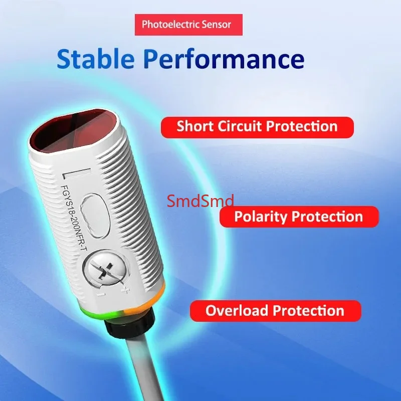 FGYS18-200NFR-T Photoelectric Sensor Switch CX-481 Circular Transparent Lens Diffuse Reflection 18mm Detection 200mm NPN NO for