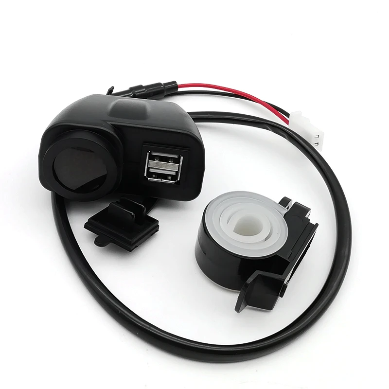 

12V Dual USB Charger LED Digital Voltmeter & Thermometer For Motorcycle Scooter