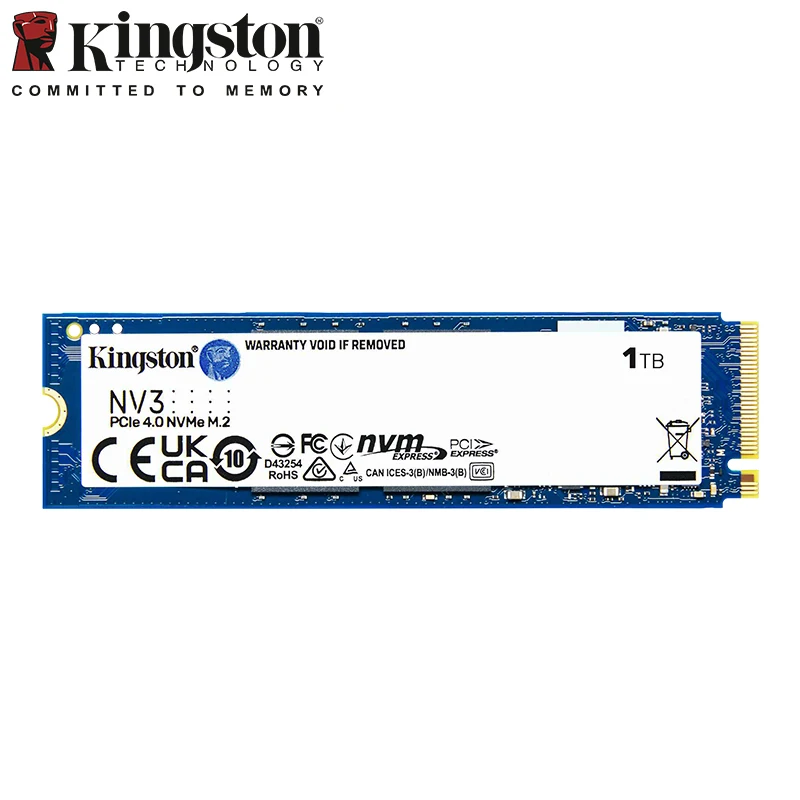 كينغستون NV3 PCIE 4.0 NVME SSD M.2 2280 الصلبة القرص الصلب 500GB 1TB 2TB المدمج في القرص الصلب عالية السرعة تصل إلى 6000MB / S