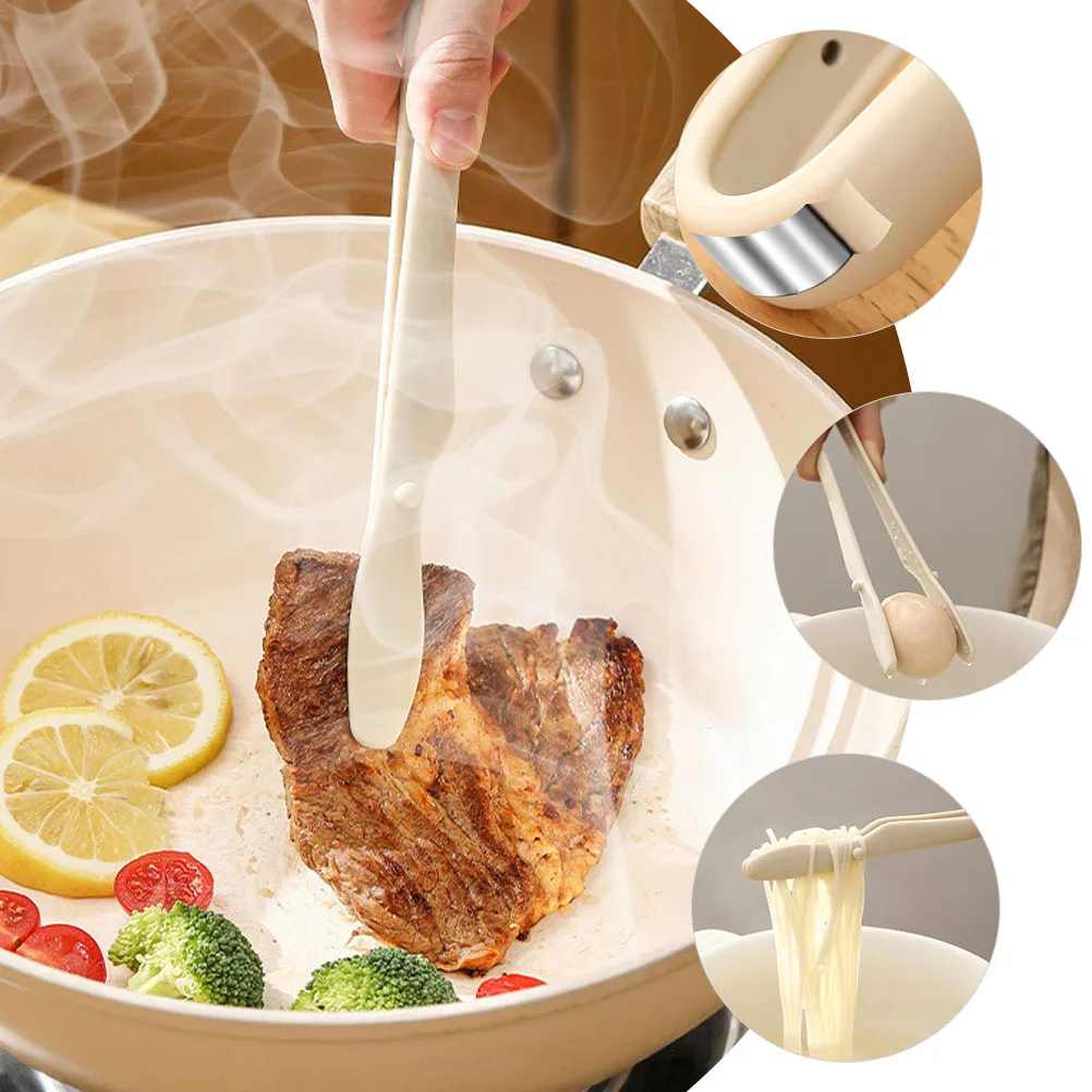 

Silicone Food Tongs Anti-Slip Long Handle Kitchen Tool For Bbq Bakery Dessert Serving Cooking Bread Clips Buffet Tongs