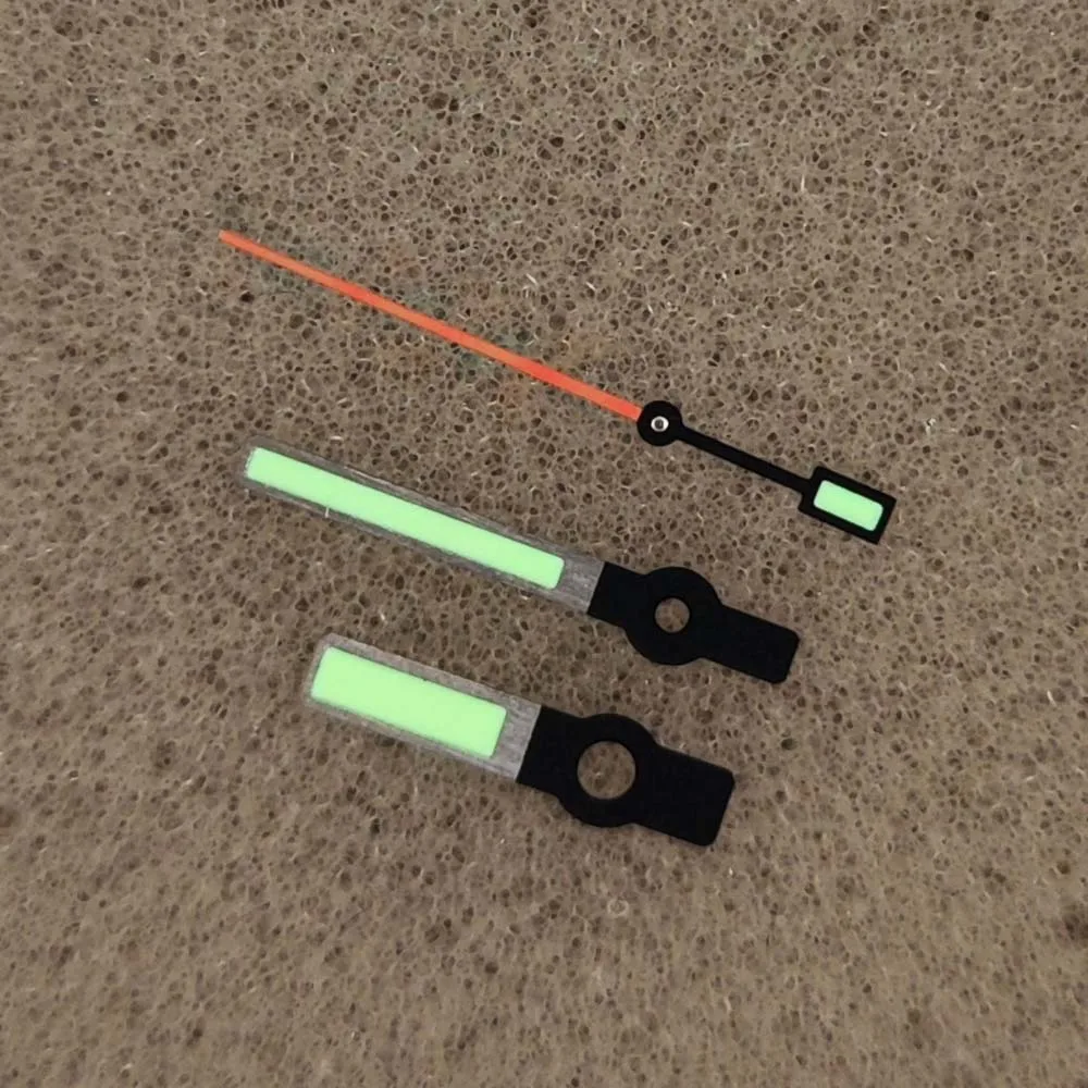 Green Luminous Watch Hands for NH35 NH36 4R 7S Movement Modified Parts 3Pins Needles Orange Second Hands Watch Accessories