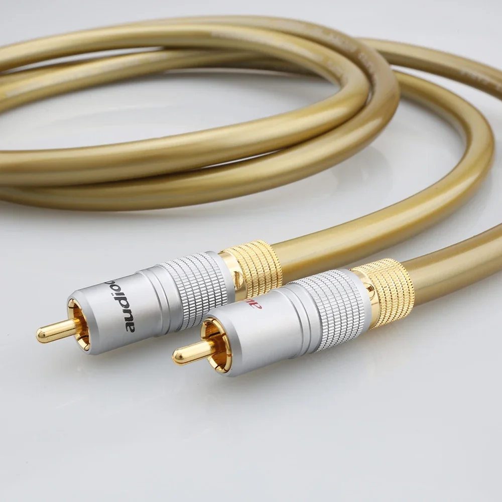 HiFi A70 посеребренный аудиокабель Усилитель CD DVD-плеер Позолоченный соединительный кабель RCA-RCA