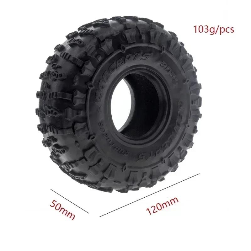 Pneumatici delle ruote Pneumatico in gomma da 1,9 pollici 120X50MM per 1/10 RC Crawler TRX4 TRX6 Axial SCX10 AXI03007 90046 BRX10 RUOTA 90018