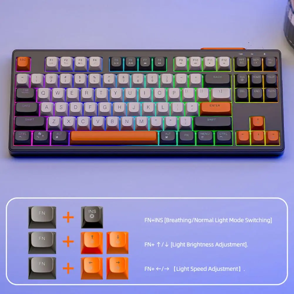 Wireless Keyboard with Long Battery Life Colorful Led Backlight Wireless Gaming Keyboard for Desktop Computer Laptop