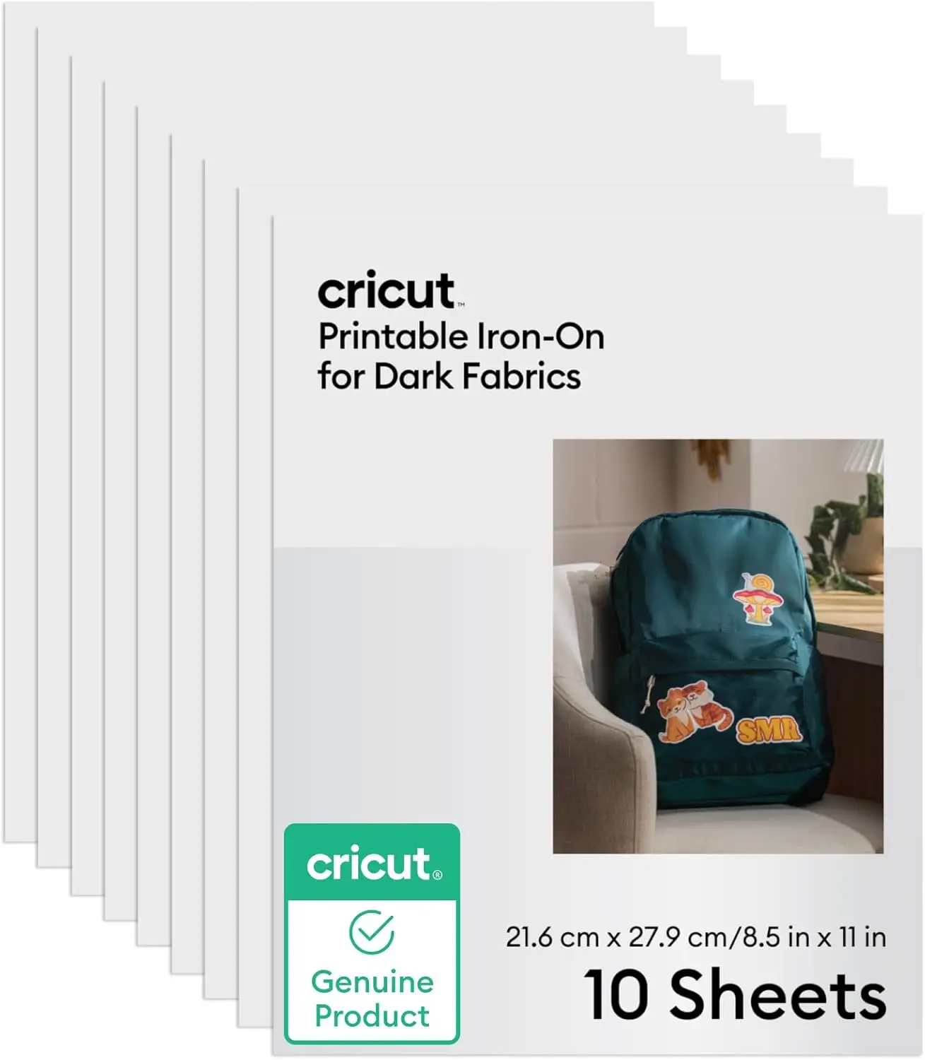 Printable Iron-On for Dark Fabrics, 10 sheets (8.5