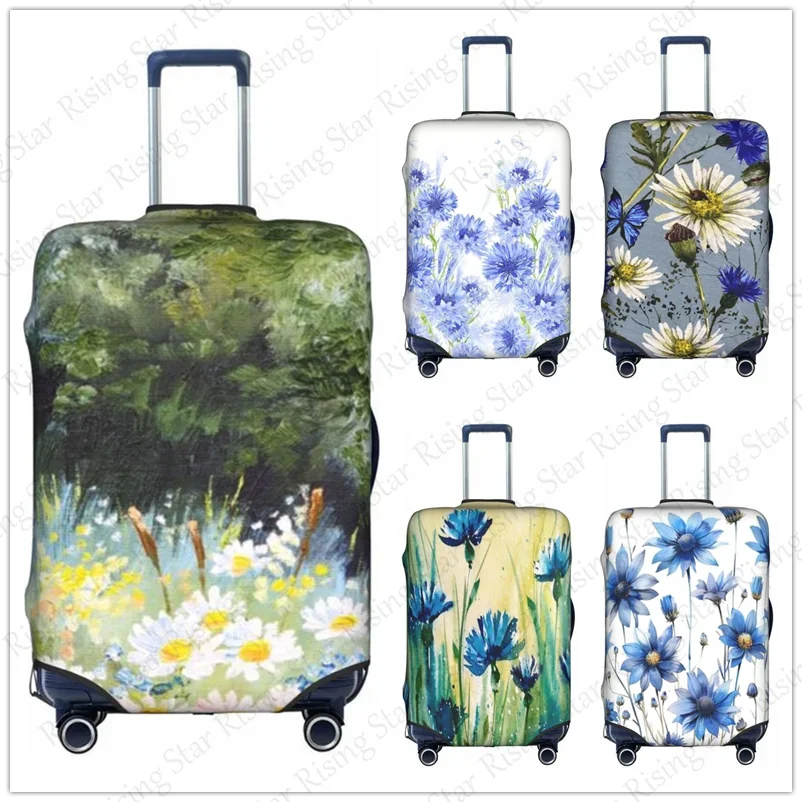 

Travel suitcase protective case, suitcase cover, elastic protection, washable Watercolor Daisy flowers Luggage cover, 18-32 in
