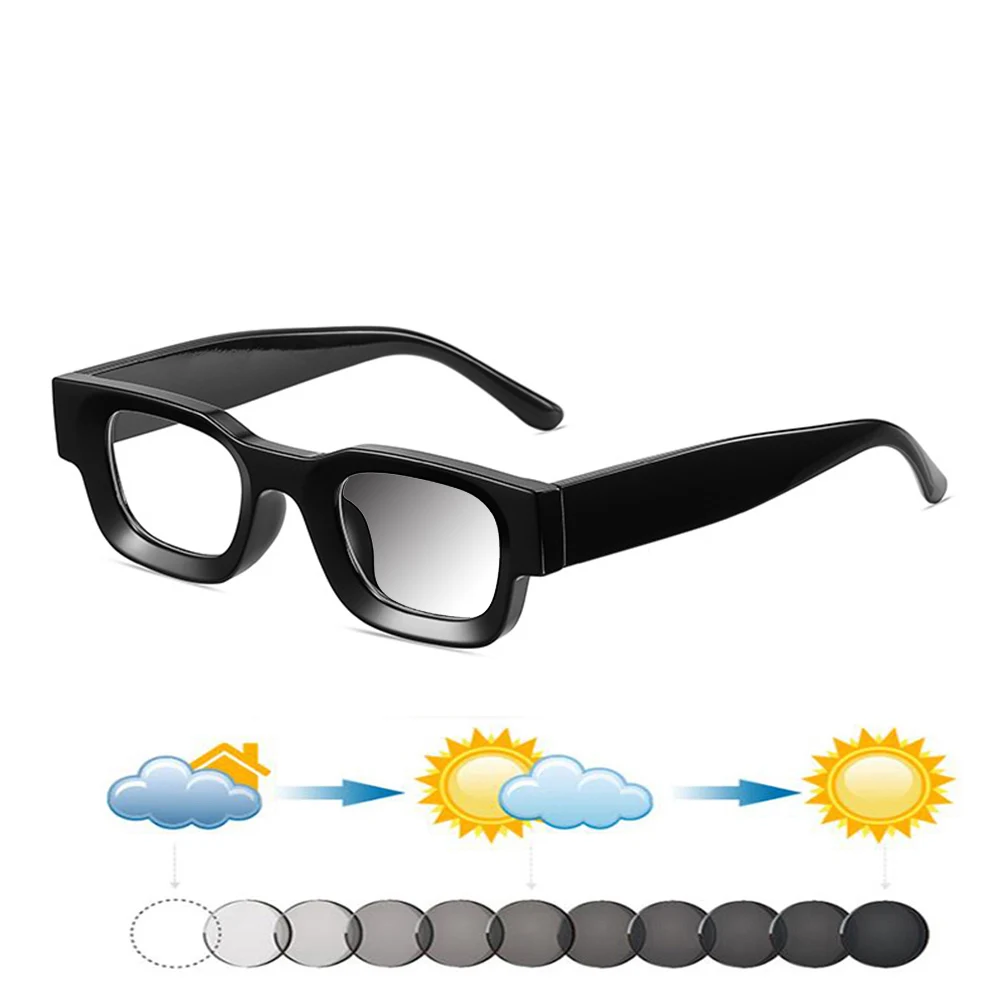 

Rectangular Outdoor Mini Handcrafted Frame Photochromic Reading Glasses +0.75 To +4