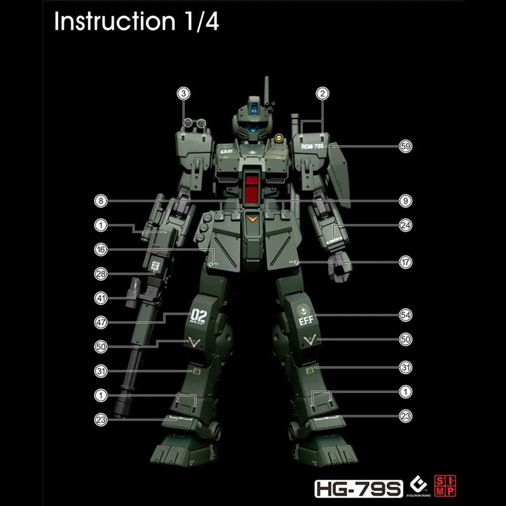 สติ๊กเกอร์น้ำ EVO สำหรับ1/144รุ่นสปาร์ตัน HG GM วัสดุเสริมความแม่นยำสูงรูปลอกโมเดลพลาสติกป้ายรายละเอียด