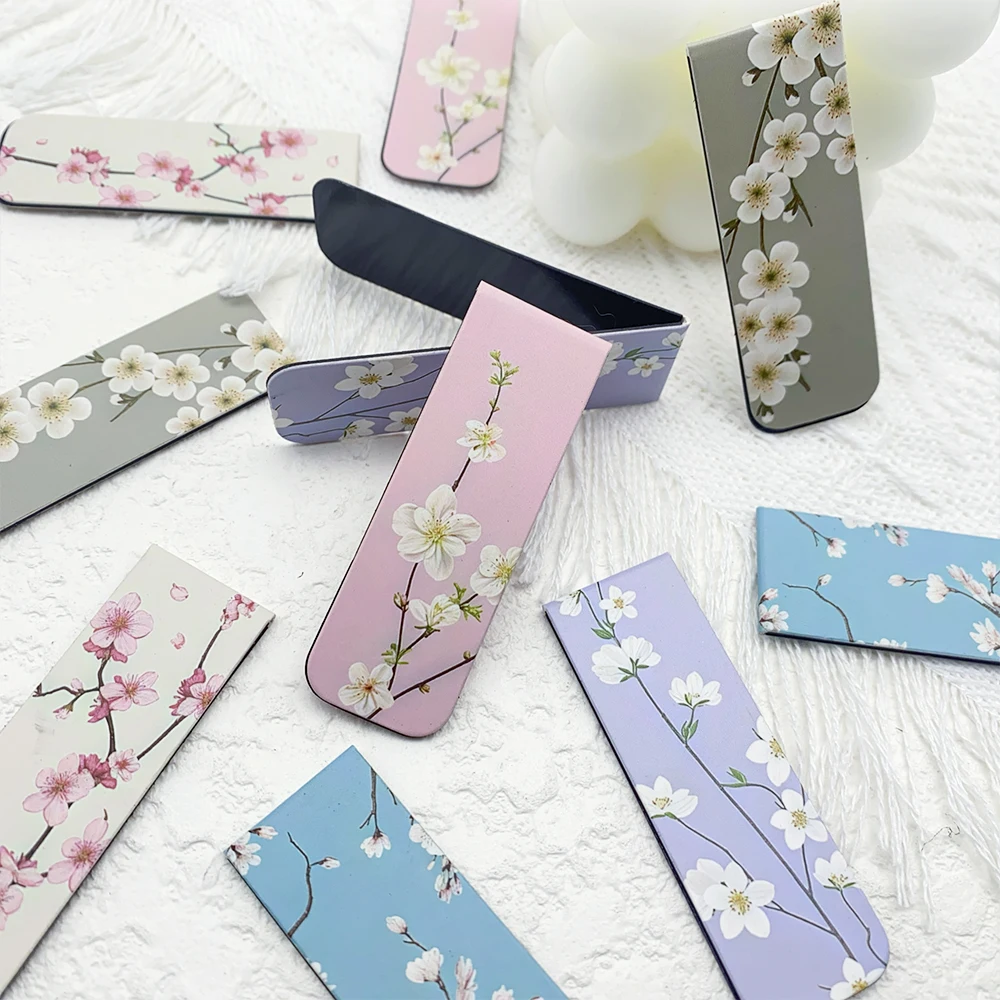 

5pcs Romantic Flower Magnetic Bookmark Reading Pages Books Tagging Students Stationary Supplies DIY Aesthetic Creative Bookmark