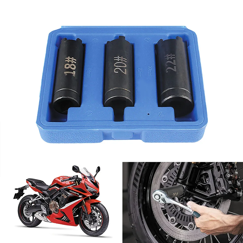 18mm 20mm 22mm Four-claw Sleeve Starter Disk Removal Tool Motorcycle Clutch Nut Removal 3 PCS Motorcycle Repair Wrench Tool