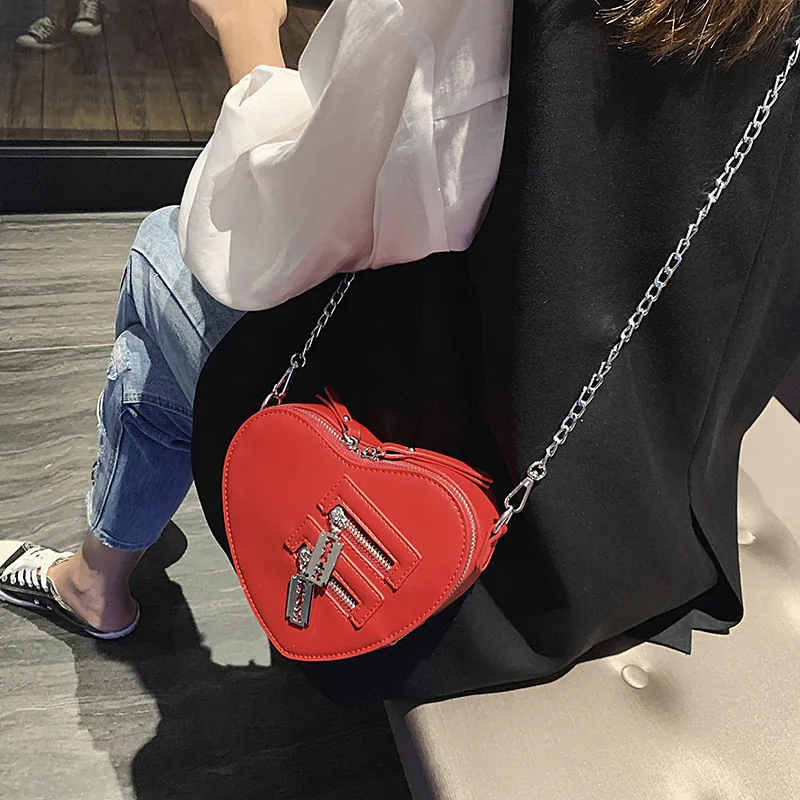 Luxury Designer Bag Love Heart Shape Shoulder Bags For Women Top Quality Leather Purses and Handbags Fashion Chain Crossbody Bag