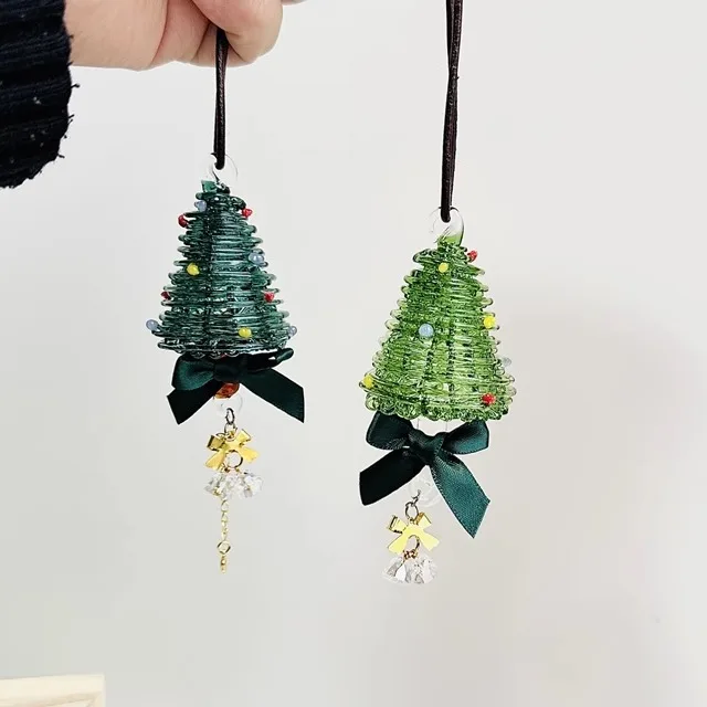

Cute glazed Christmas car hanging Christmas tree snowman atmosphere lanyard pendant handmade