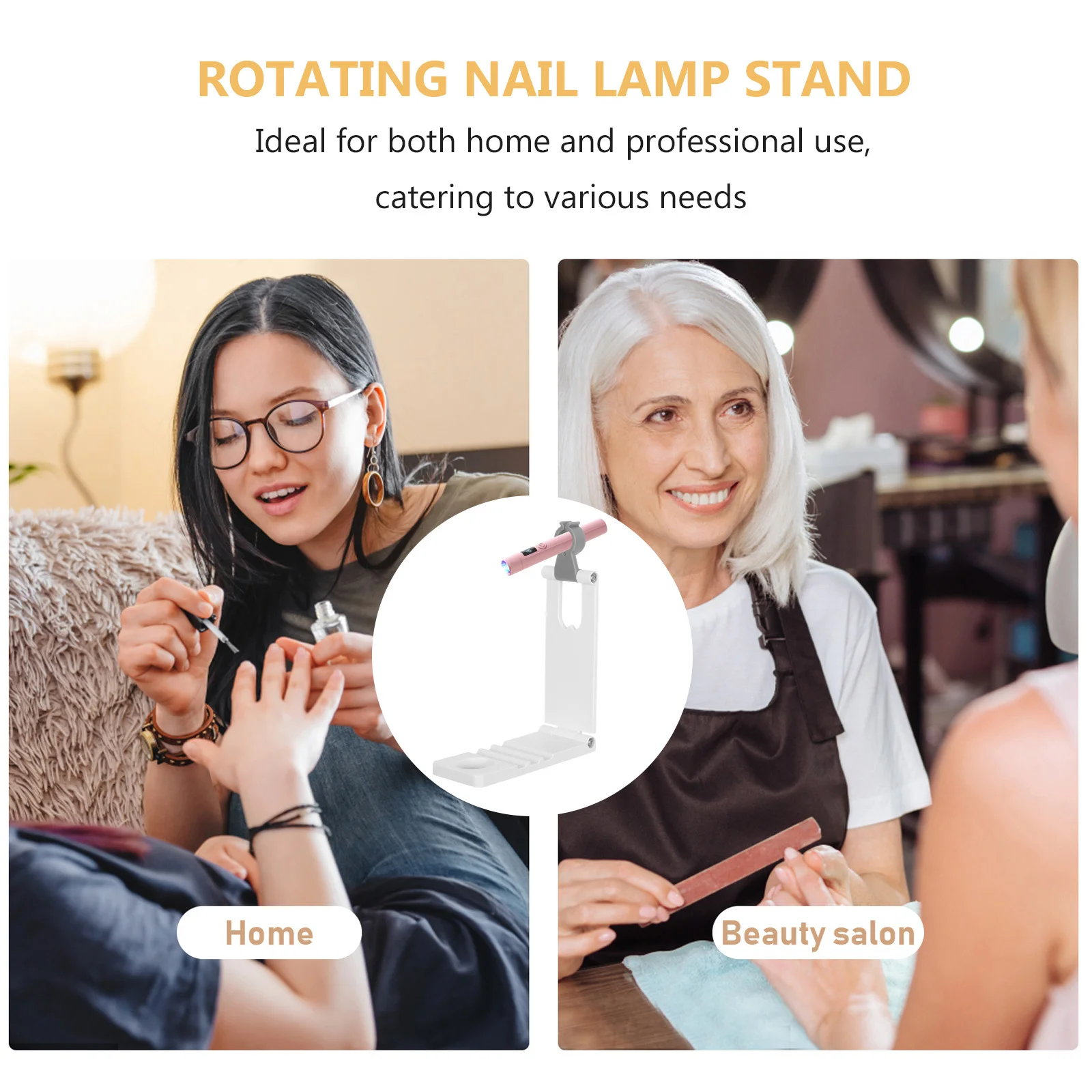 Nagellampstandaard Verstelbare draaibare beugel 2,1 cm lus Draagbare nageldrogerhouder Manicure Gelnagels Thuisgebruik