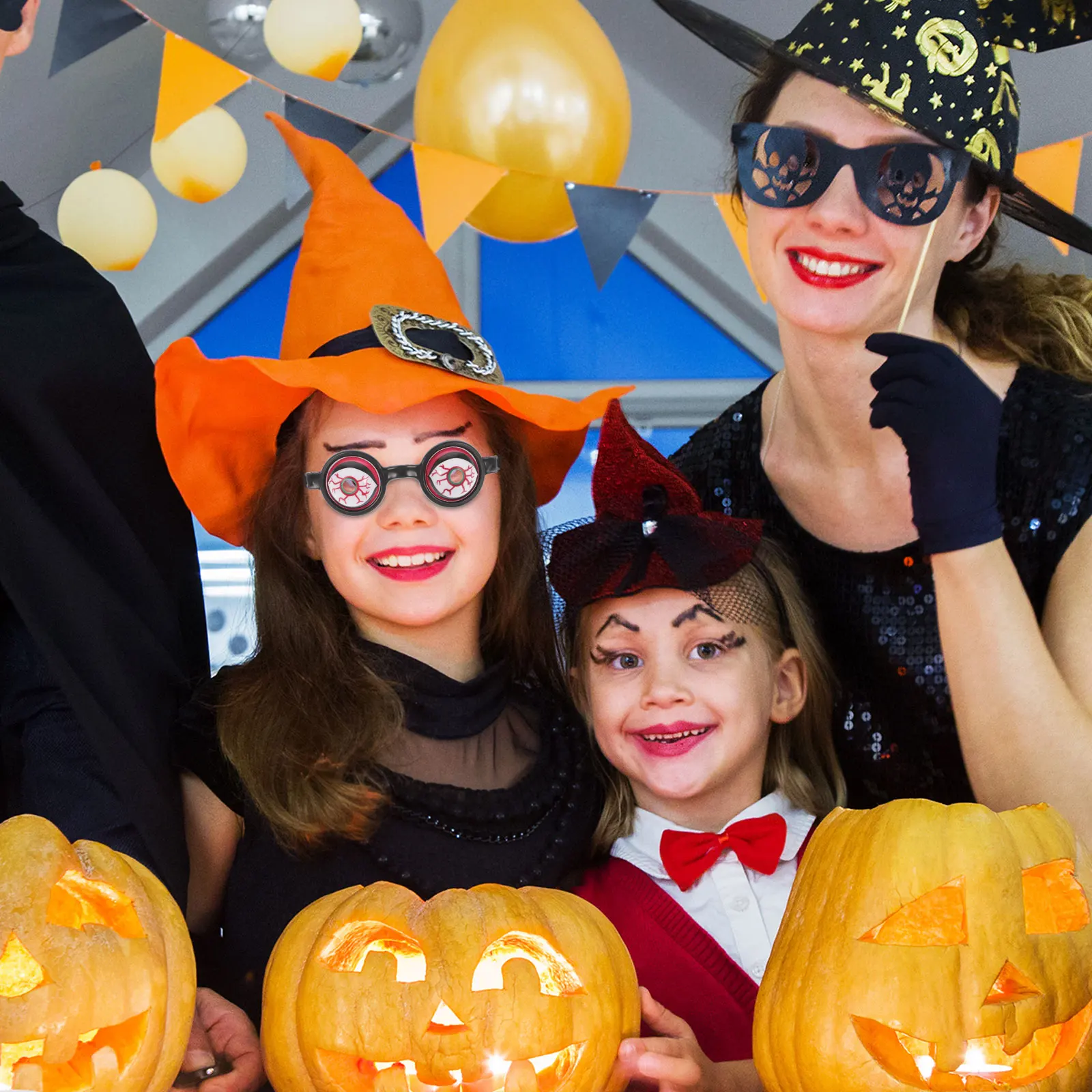 

2pcs Eyeball Glasses For Halloween Creepy Costume Props Party Supplies Trick Prank Accessories Masquerade Carnival Decorations