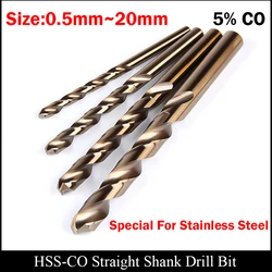 2.1mm 2.2mm 2.3mm 2.4mm High Speed Steel Cobalt HSS CO HSS-CO Fully Ground Straight Shank Twist Drill Bit For Stainless Steel