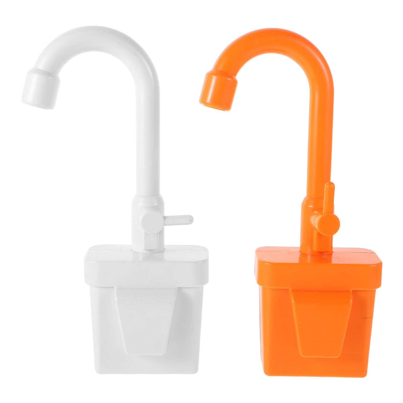 قطعتان من صنبور البلاستيك المقلد لاستبدال حوض اللعبة، ملحقات المطبخ التظاهرية للأطفال