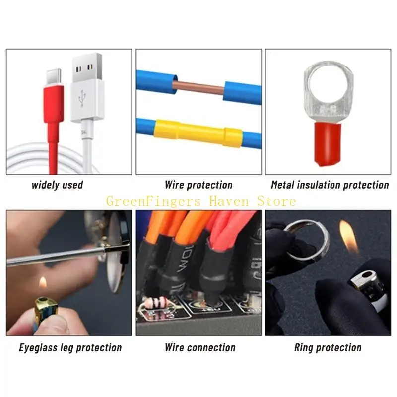 F68D 164 Pieces ​Heat Shrink Tube Wire Wrap Cable Sleeve Assortment Ratio 2:1 Electric Insulation Tube Fast Heat Shrinkage