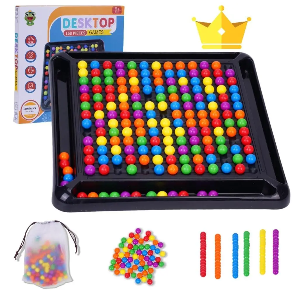 Plastic Intellectual Chessboard Rainbow Ball Matching Toys Intelligent Brain Game Board Game Parent-child Interaction Puzzle Toy