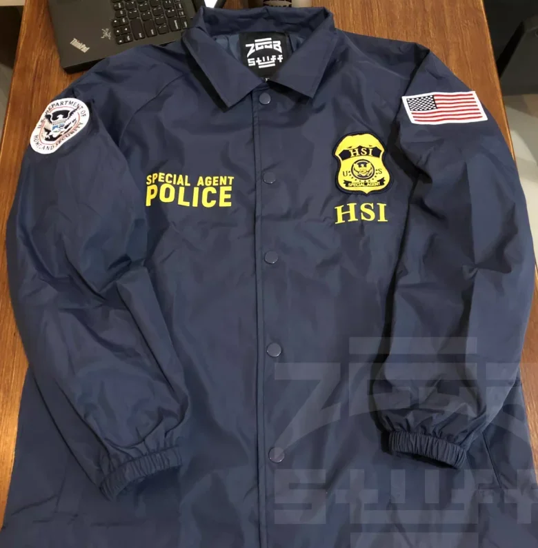 DHS HSI US Department of Homeland Security Homeland Security Investigation Agency Tactical Identification Windbreaker