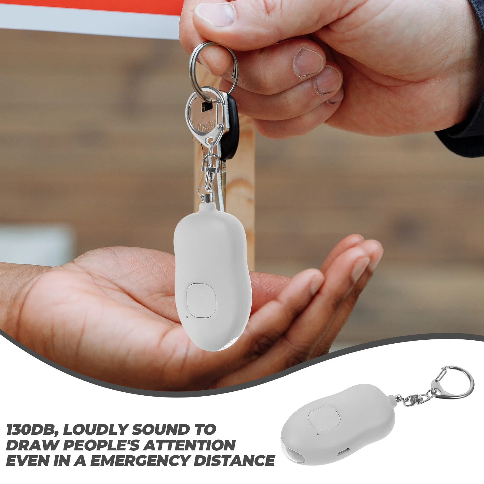 1pc Anti Wolf Alarm Flashlight 130Db Loud Sound Led Light Personal Security Alert Keychain Safety Device For Women Joggers