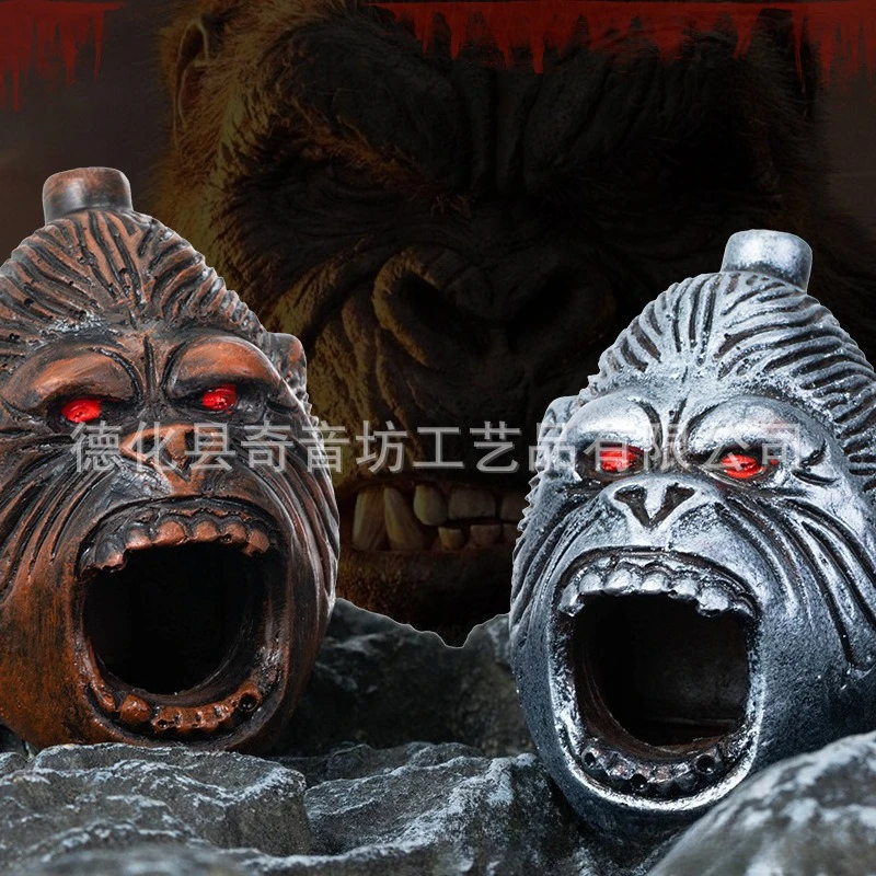 Gorilla King Roar Aztec Death Whistle Loud Screaming Battle Whistle Spooky Prank Halloween Prop Camping Emergency Resin Whistle