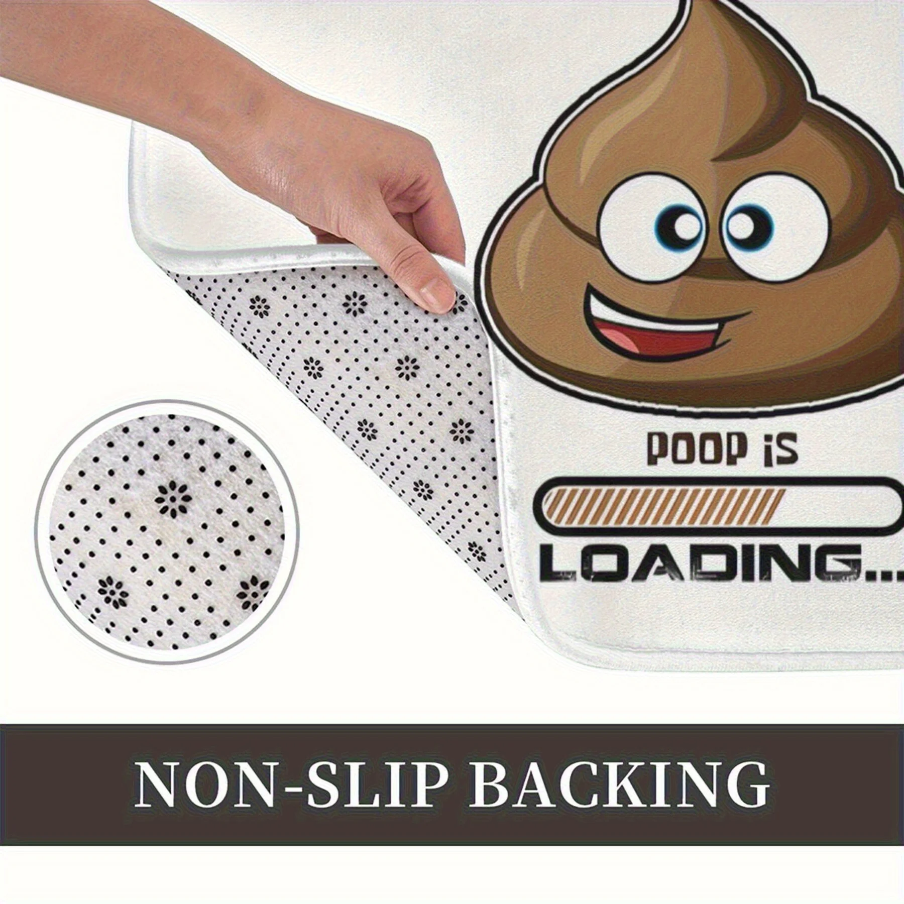 قطعة واحدة من سجادة الحمام الممتعة خفيفة الوزن، سجادة باب بوليستر قابلة للغسل في الغسالة بتصميم كرتوني، مناسبة لكي #4