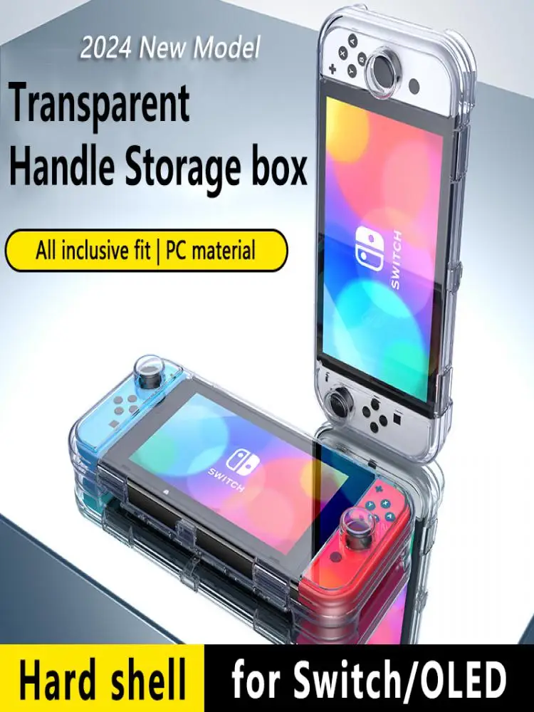Przezroczyste pudełko ochronne na konsolę do gier Nintendo Switch, etui ochronne na Switch OLED, odporna na upadki twarda obudowa na konsolę PC. — zdjęcie produktu 7